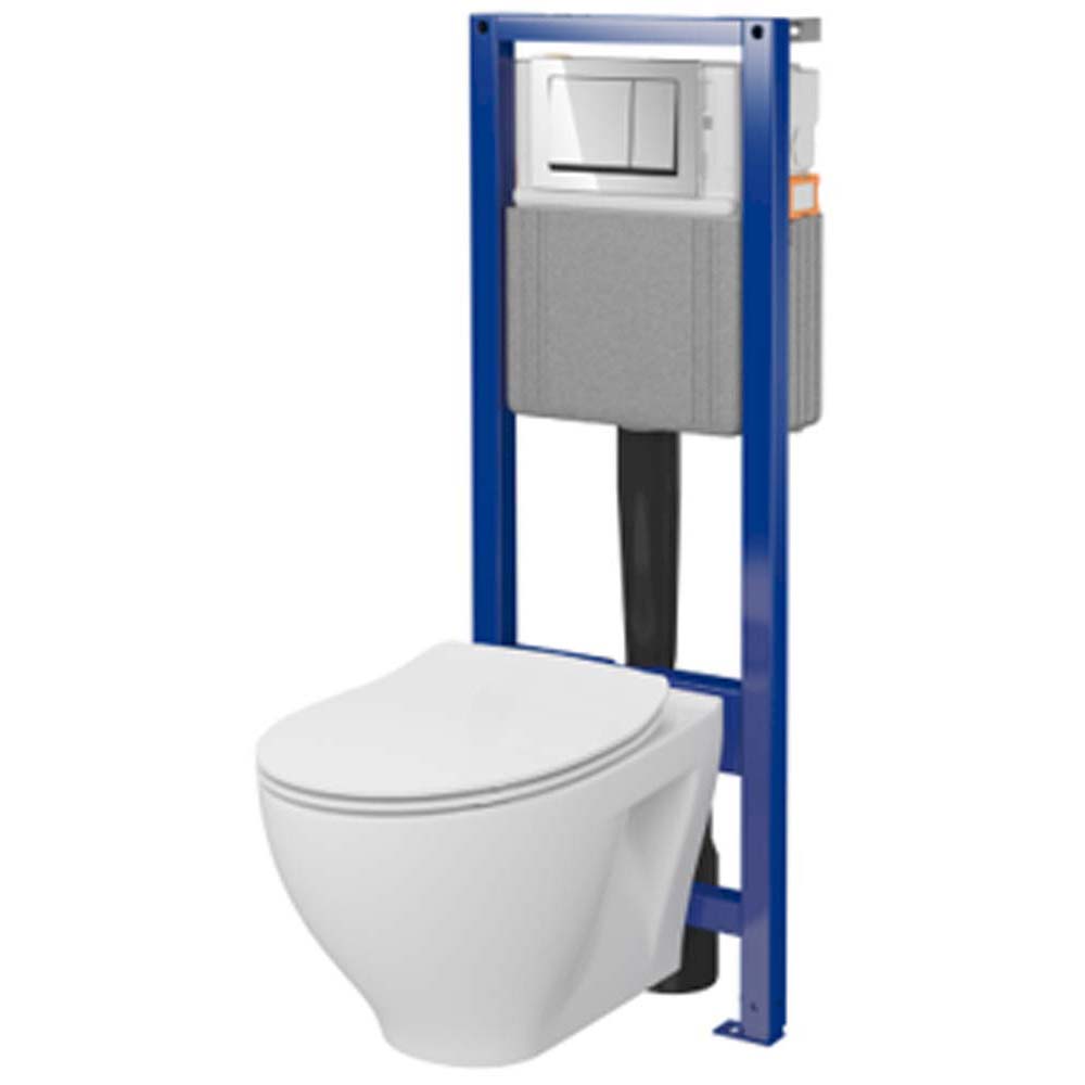 CERSANIT SYSTEM 40 MECH podomítková sada SAVIO mísa, deska, chromový knoflík S701-828