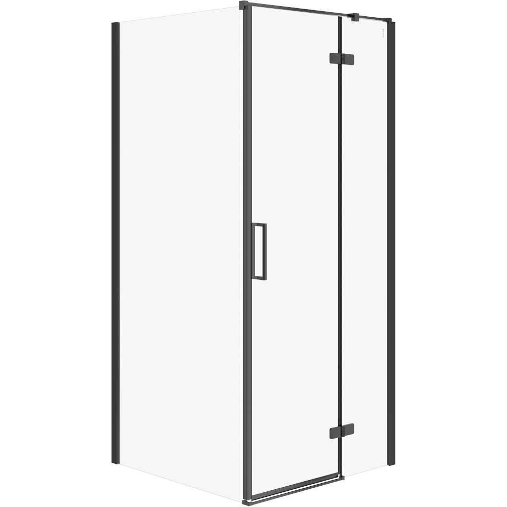 CERSANIT Rohový sprchový kout JOTA pravý černý 90x90x195 čiré sklo S160-004