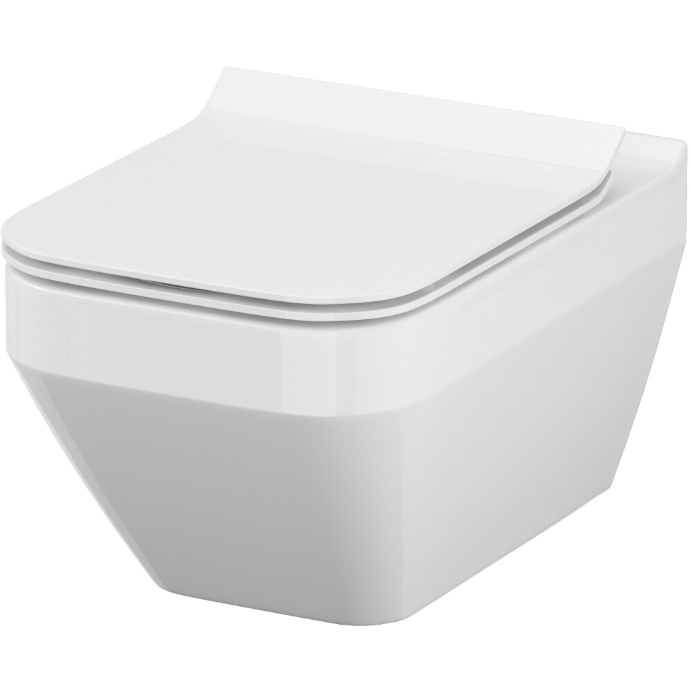 CERSANIT Závěsná WC mísa SET 907 MZ CREA NEW CO obdélníkové štíhlé sedátko S701-213